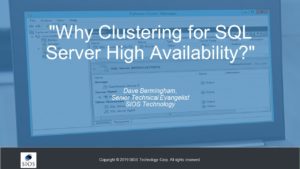 การสัมมนาผ่านเว็บ: ทำไมต้องทำคลัสเตอร์สำหรับ SQL Server ความพร้อมใช้งานสูง
