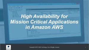 웹 세미나 : Amazon AWS의 미션 크리티컬 애플리케이션을위한 고 가용성