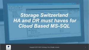 網絡研討會：存儲瑞士 - HA和DR必須具備基於雲的MS-SQL