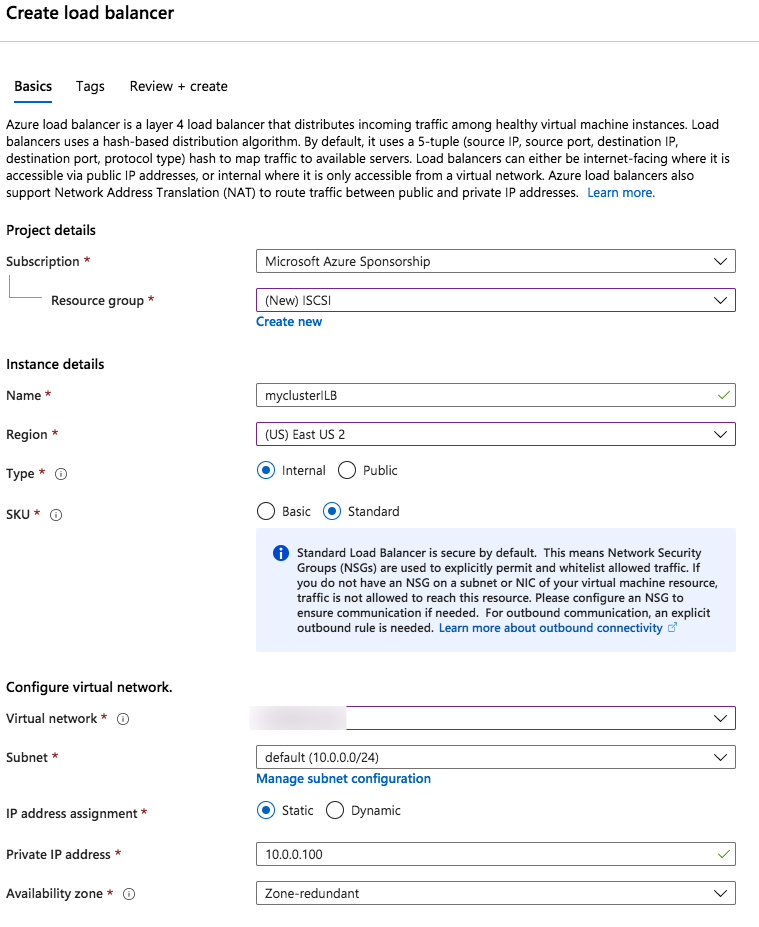 ทีละขั้นตอน: เซิร์ฟเวอร์เป้าหมาย ISCSI ใน Azure