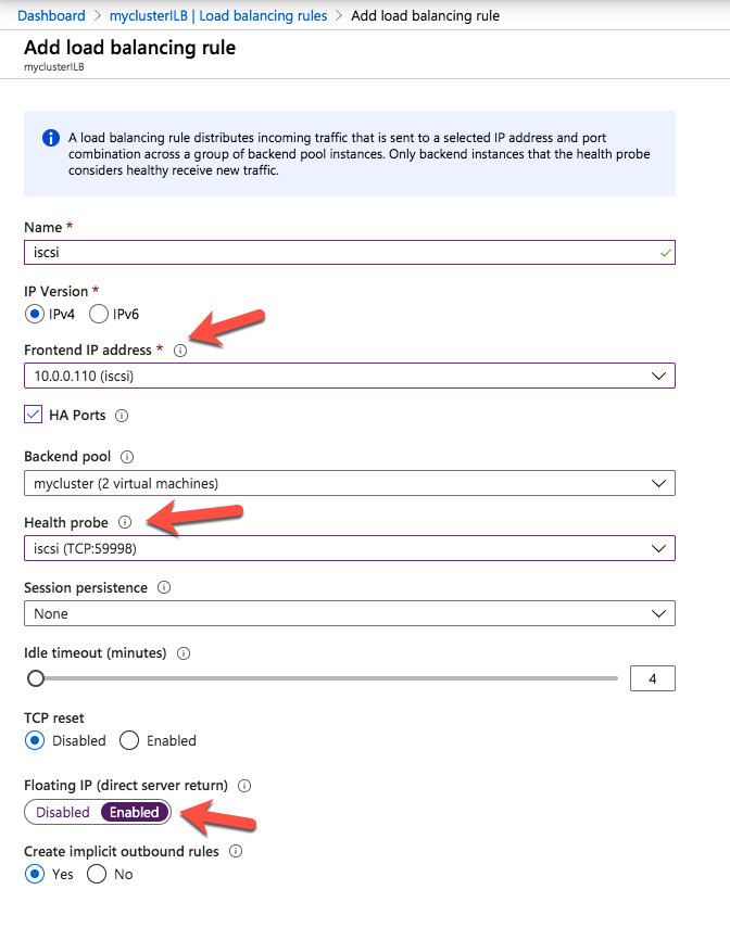 단계별 : Azure의 ISCSI 대상 서버 클러스터