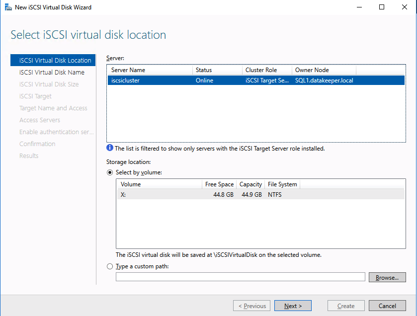 단계별 : Azure의 ISCSI 대상 서버 클러스터