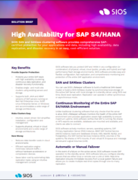 ความพร้อมใช้งานสูงสำหรับ SAP S4/HANA